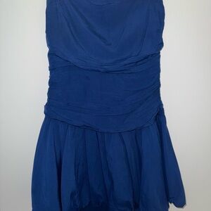 Elegant Blue Strapless Dress